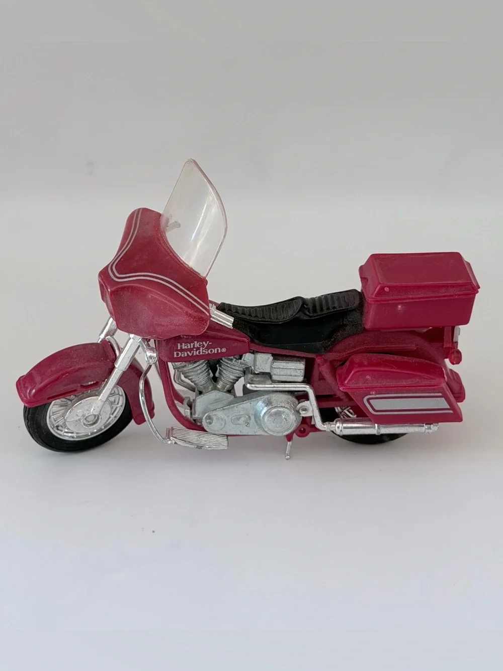 Vintage Matchbox Harley-Davidson Red and Black Touring Motorcycle Model